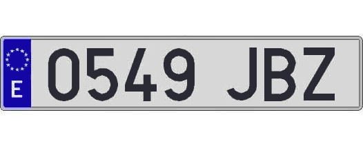 0549JBZ matricula larga