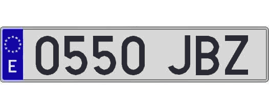 0550JBZ matricula larga