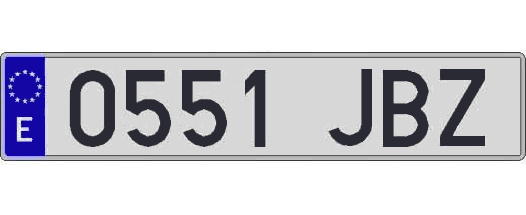 0551JBZ matricula larga