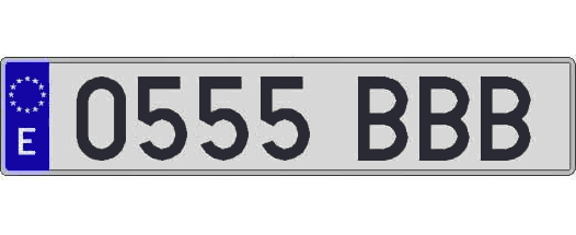 0555BBB matricula larga