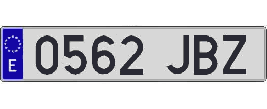 0562JBZ matricula larga