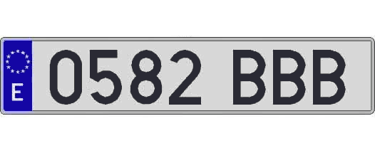 0582BBB matricula larga