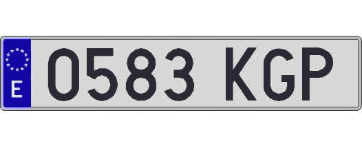 0583KGP matricula larga