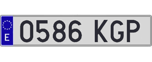 0586KGP matricula larga