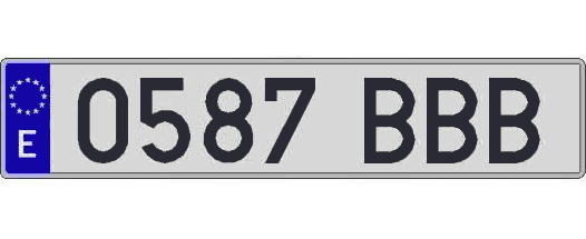 0587BBB matricula larga