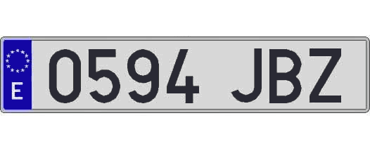 0594JBZ matricula larga