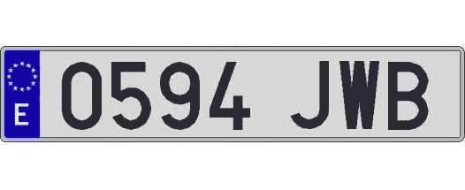 0594JWB matricula larga