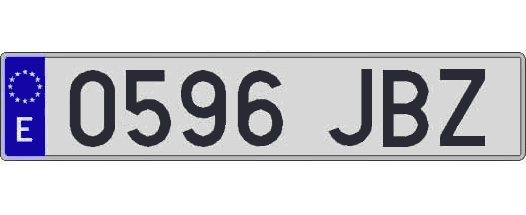 0596JBZ matricula larga