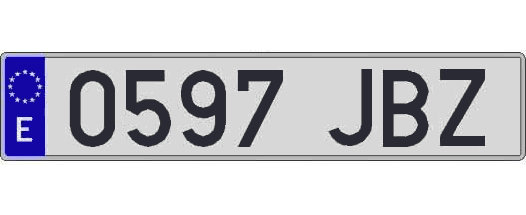 0597JBZ matricula larga