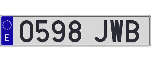 0598JWB matricula larga
