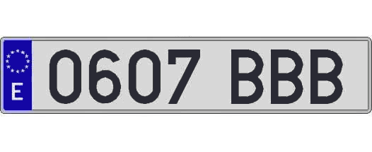 0607BBB matricula larga