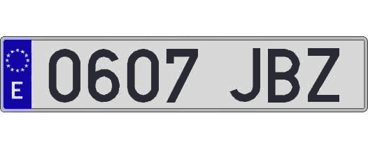 0607JBZ matricula larga
