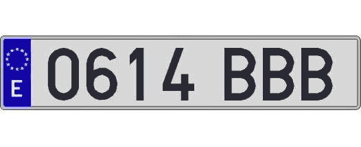 0614BBB matricula larga