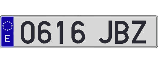 0616JBZ matricula larga