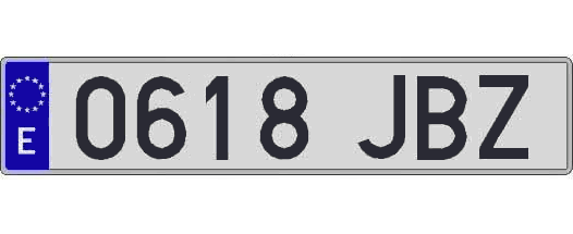 0618JBZ matricula larga