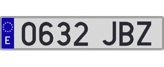 0632JBZ matricula larga