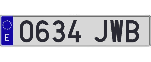 0634JWB matricula larga