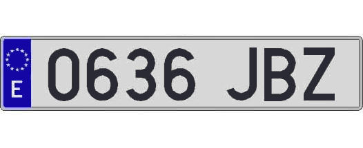 0636JBZ matricula larga