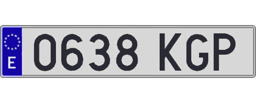 0638KGP matricula larga