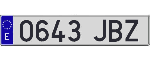 0643JBZ matricula larga