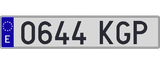 0644KGP matricula larga