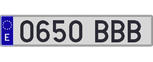 0650BBB matricula larga