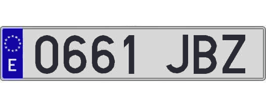0661JBZ matricula larga