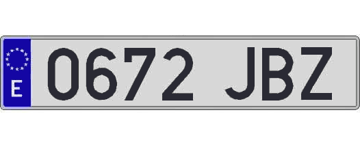 0672JBZ matricula larga
