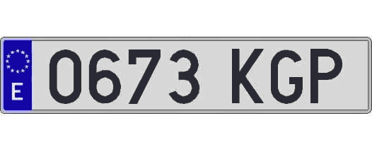 0673KGP matricula larga
