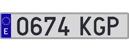 0674KGP matricula larga