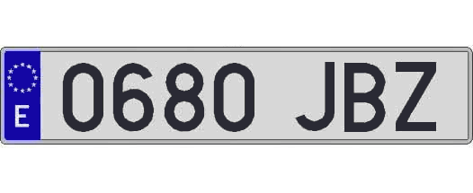 0680JBZ matricula larga