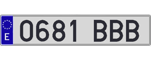0681BBB matricula larga