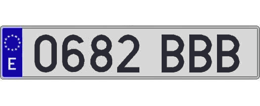 0682BBB matricula larga
