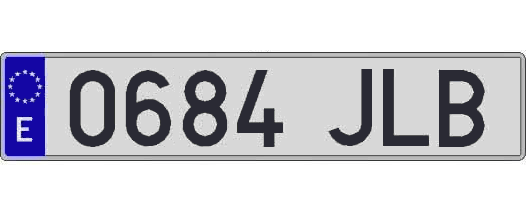 0684JLB matricula larga