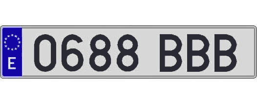0688BBB matricula larga