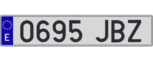 0695JBZ matricula larga