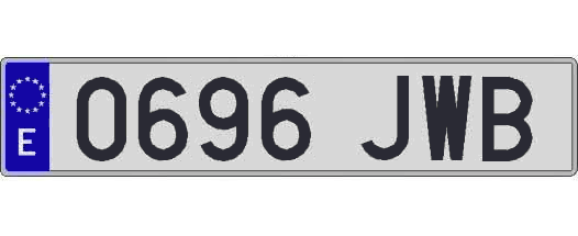 0696JWB matricula larga