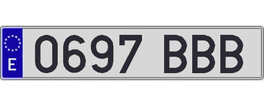 0697BBB matricula larga