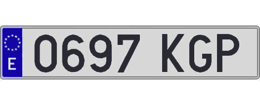 0697KGP matricula larga