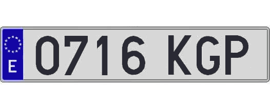 0716KGP matricula larga