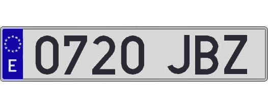 0720JBZ matricula larga