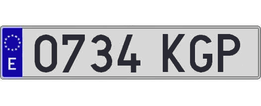 0734KGP matricula larga