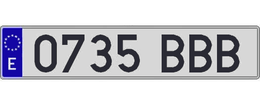 0735BBB matricula larga