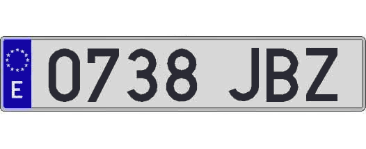 0738JBZ matricula larga