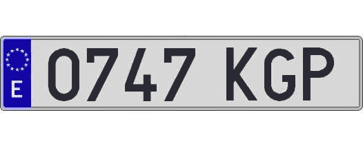 0747KGP matricula larga