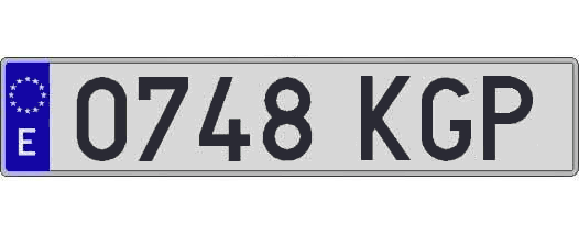 0748KGP matricula larga
