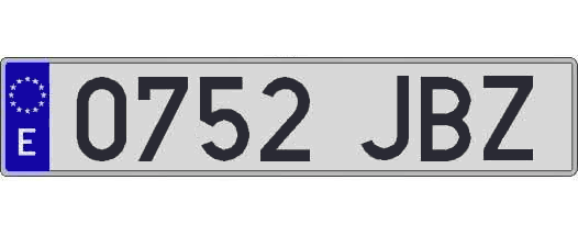 0752JBZ matricula larga