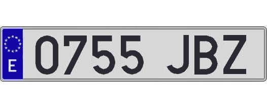 0755JBZ matricula larga