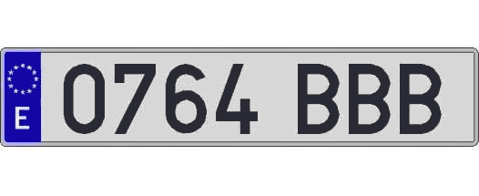 0764BBB matricula larga