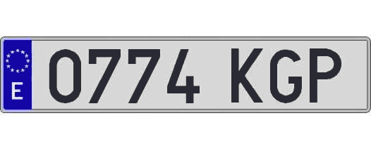 0774KGP matricula larga